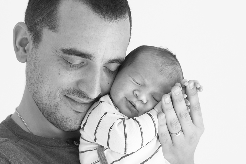 sourire bébé papa
