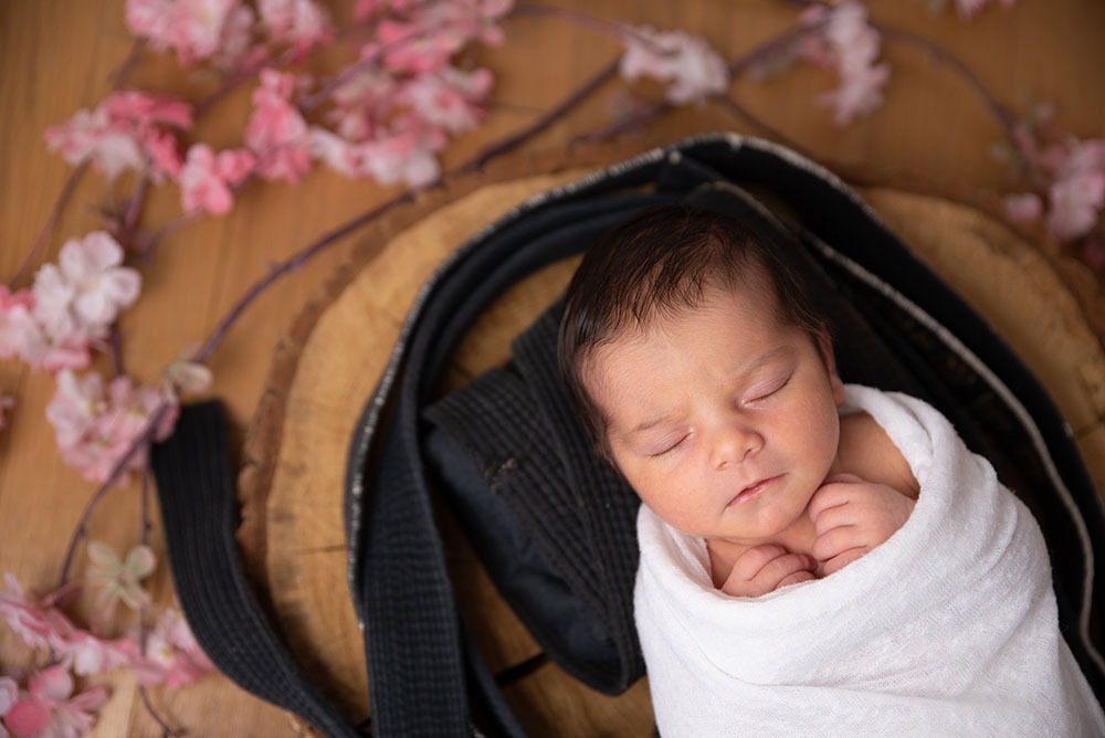 newborn photography cherry flower